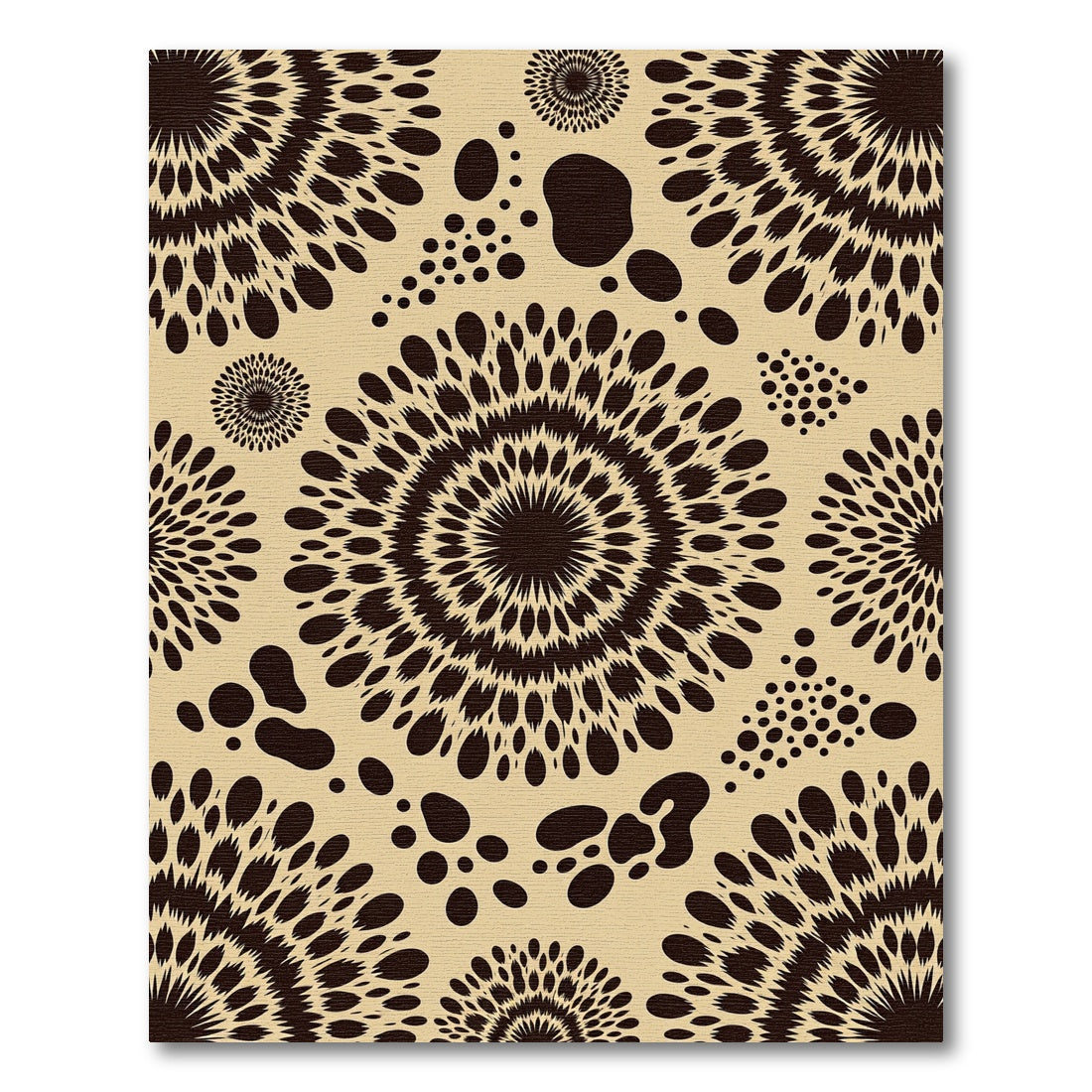 Dark Brown Spiky Sunburst Speckled Rug
