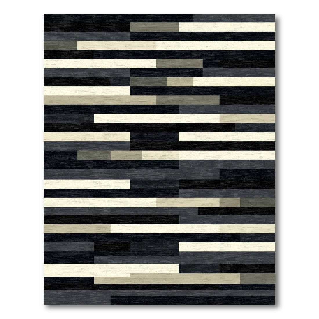 Modern Monochromatic Abstract Linear Rug