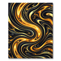 Luxury Black Gold Swirl Marble Rug