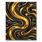 Luxury Black Gold Swirl Marble Rug