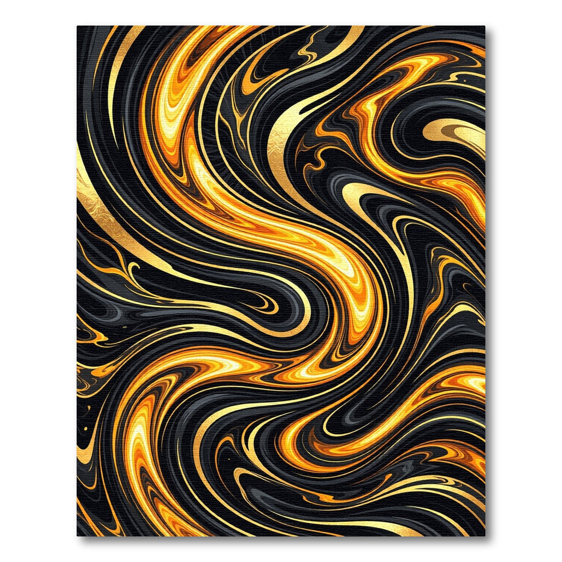 Luxury Black Gold Swirl Marble Rug