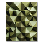 Olive Green Geometric Facet Rug