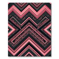 Bold Pink Charcoal Geometric Chevron Rug