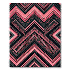 Bold Pink Charcoal Geometric Chevron Rug