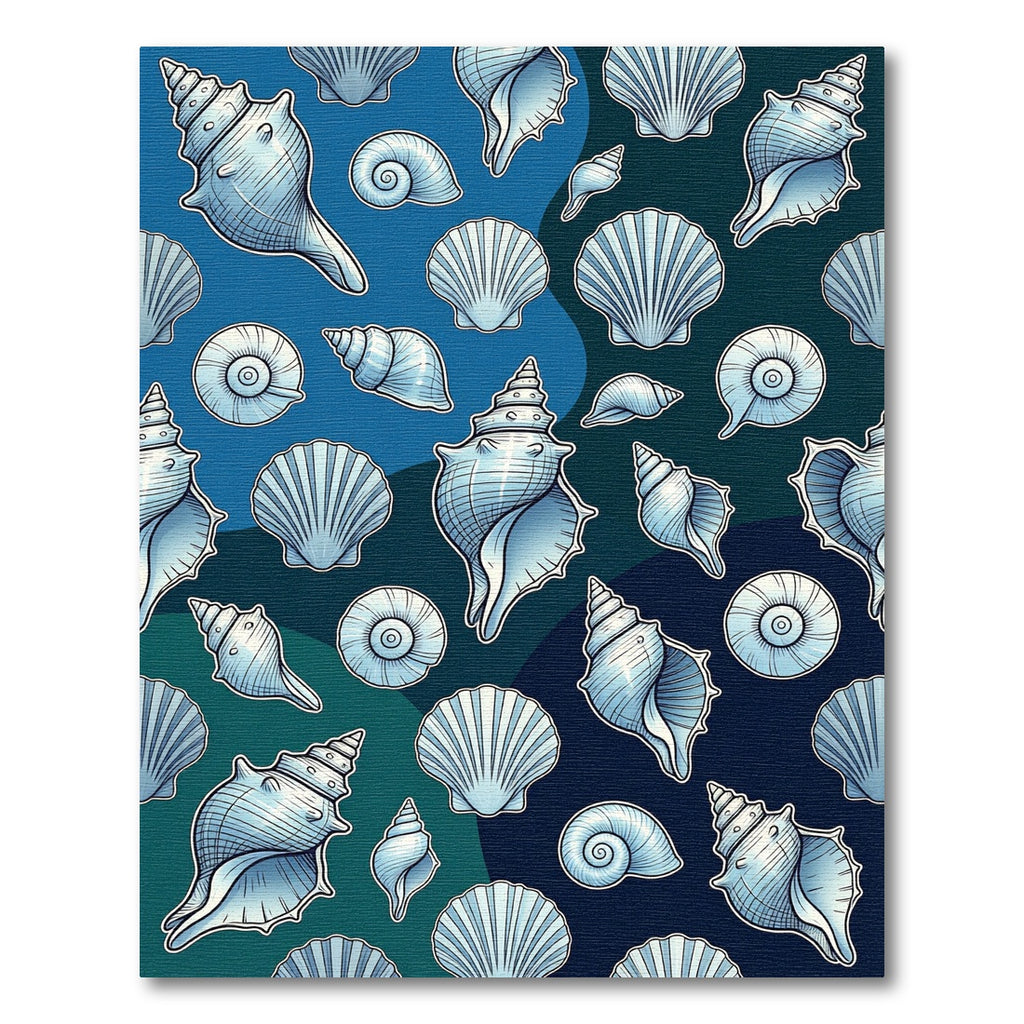 Light Blue Seashell Scatter Rug
