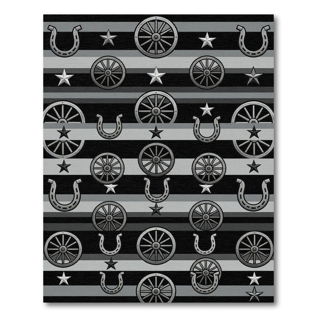 Western Wagon Wheel Horseshoe Star Rug