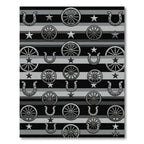 Western Wagon Wheel Horseshoe Star Rug