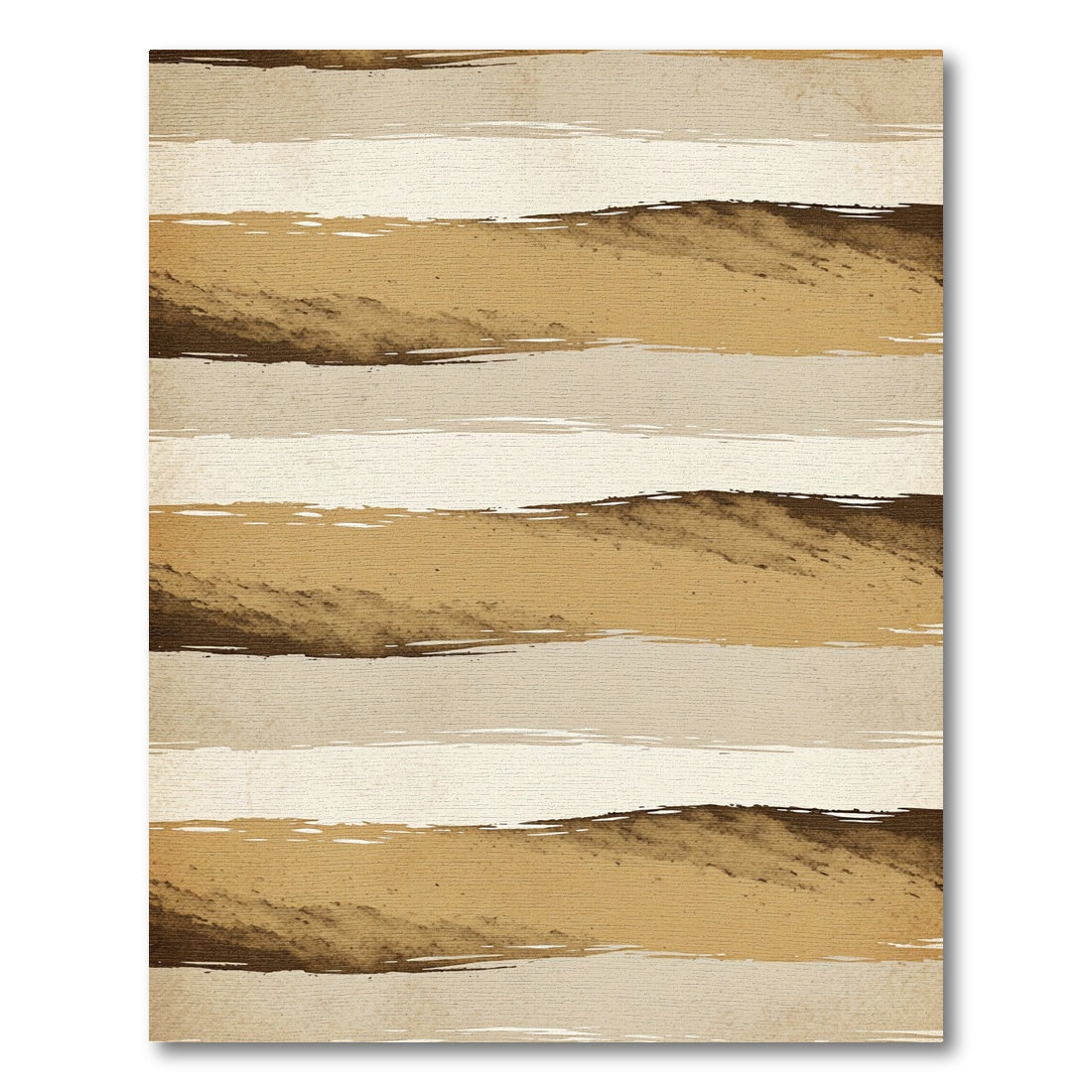 Minimalist Earthy Brown Horizontal Brushstroke Rug