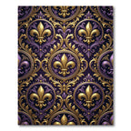 Royal Purple Gold Fleur de Lis Rug