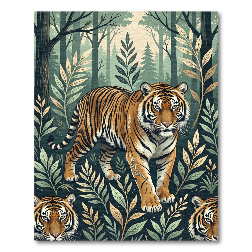 Majestic Tiger Jungle Foliage Rug