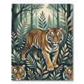 Majestic Tiger Jungle Foliage Rug