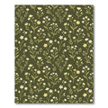 Olive Green Botanical Meadow Floral Rug