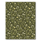 Olive Green Botanical Meadow Floral Rug