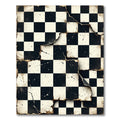 Vintage Checked Parchment Splatter Rug