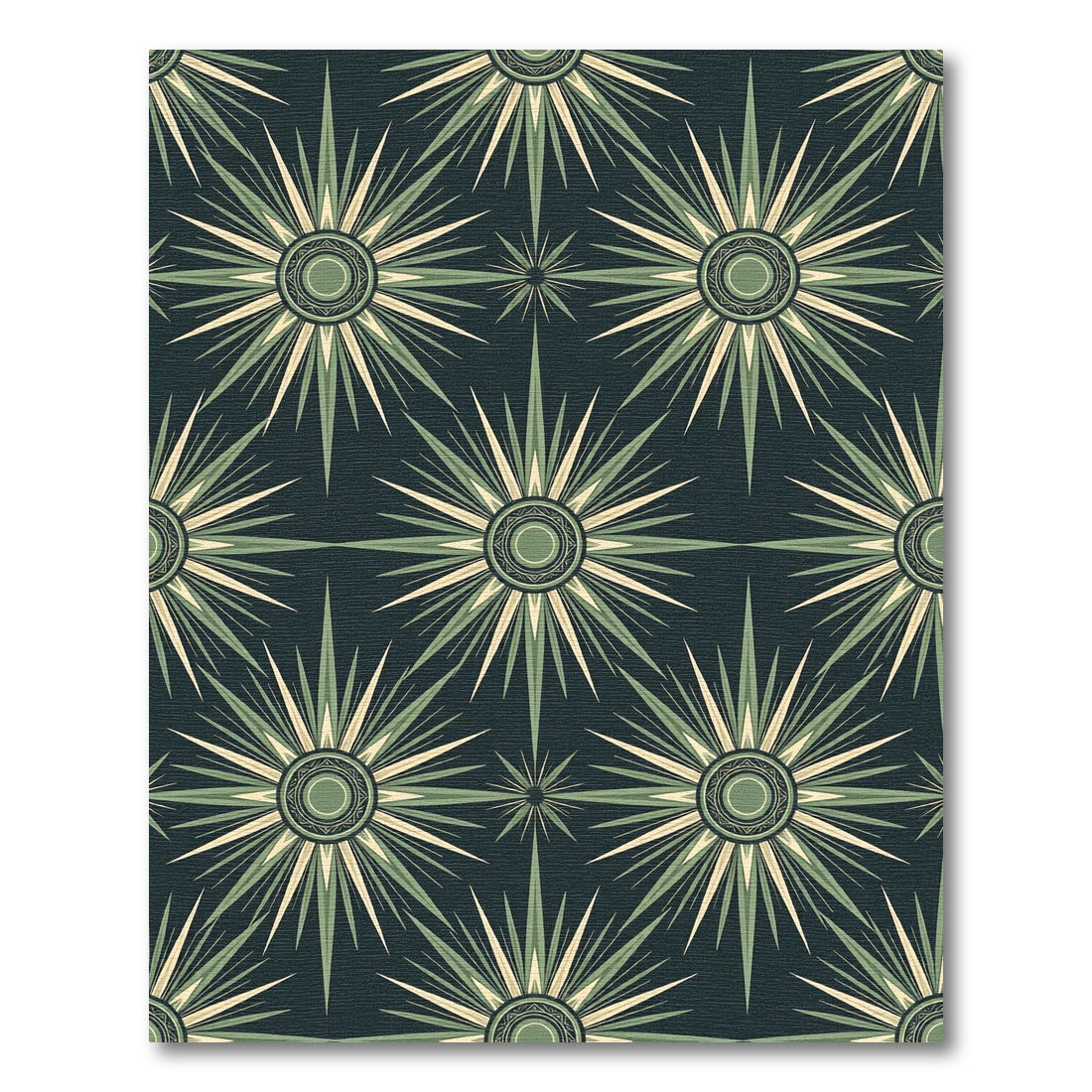 Sage Green Celestial Radiating Star Rug