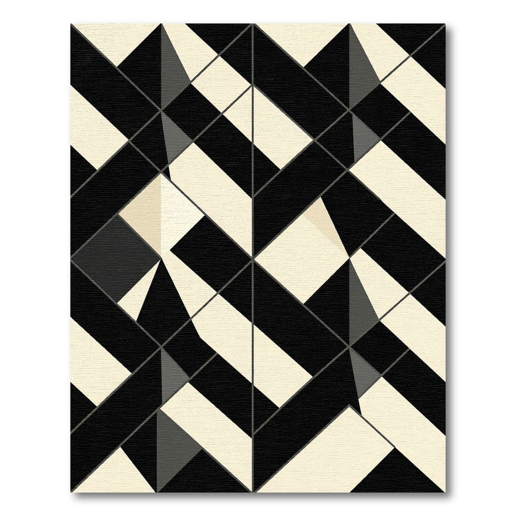 Monochromatic Geometric Interlocking Shapes Rug
