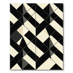 Monochromatic Geometric Interlocking Shapes Rug