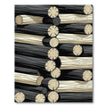 Monochrome Rustic Tiled Wood Log Stack Rug