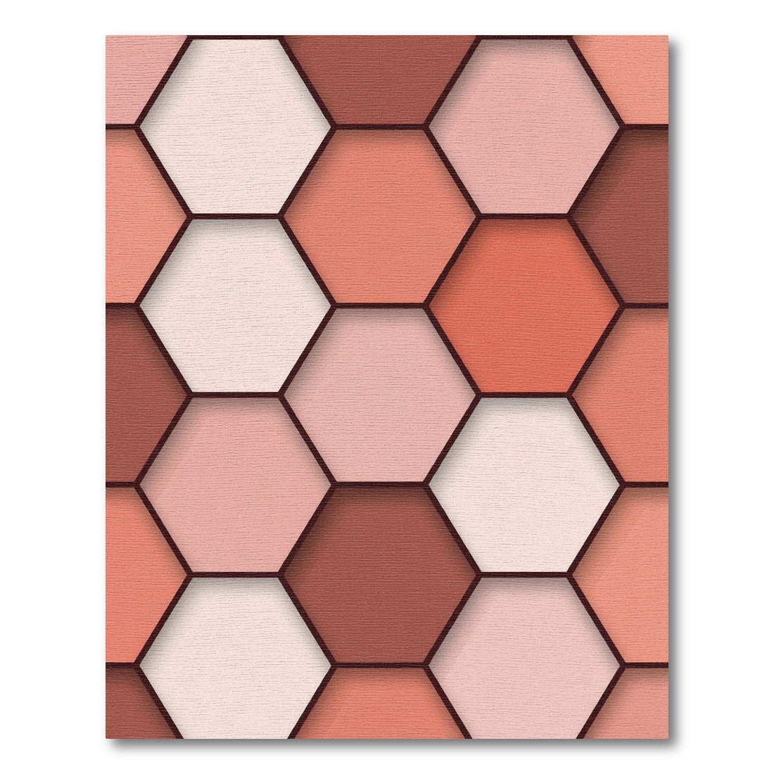 Coral Hexagon Tessellation Rug