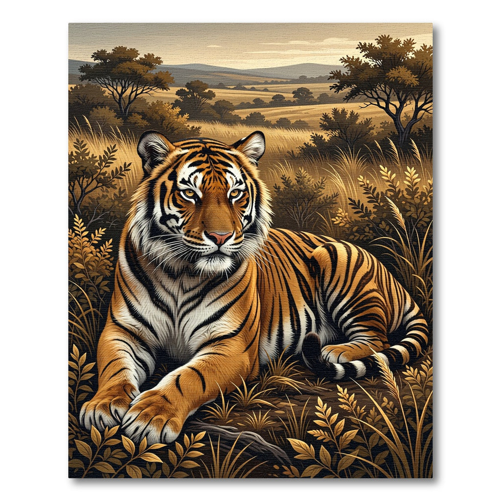 Majestic Orange Tiger Nature Scene Rug