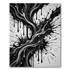 Monochrome Liquid Ink Abstract Flow Rug