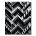 Monochromatic Geometric Illusion Staircase Rug