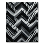 Monochromatic Geometric Illusion Staircase Rug