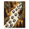 Bear Track Woodland Forest Path Rug