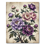 Vintage Botanical Peony Garden Bouquet Rug
