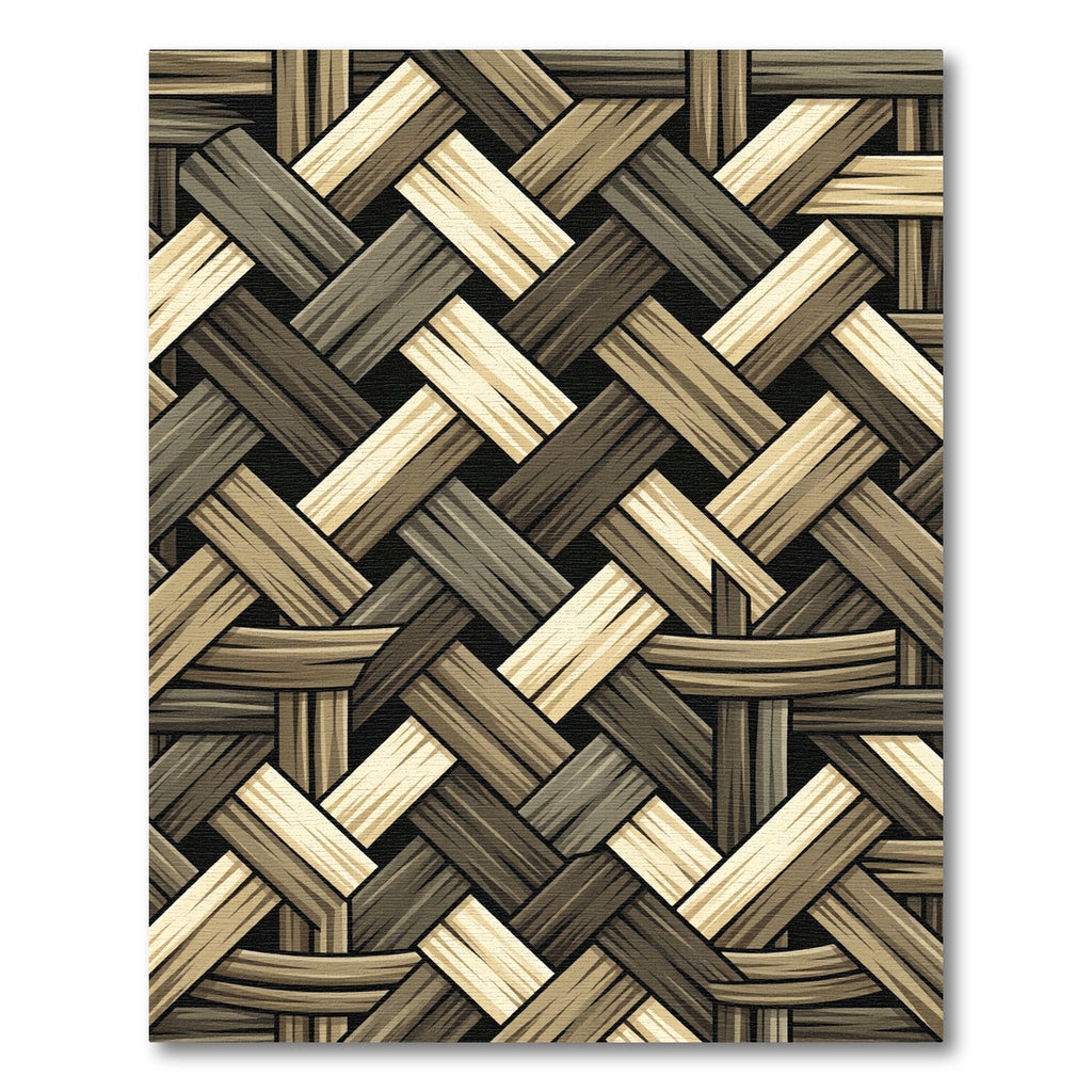 Neutral Earthy Tone Woven Basket Weave Rug