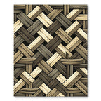 Neutral Earthy Tone Woven Basket Weave Rug