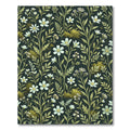 Dark Floral Garden Greenery White Flowers Rug