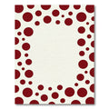 Minimalist Crimson Polka Dot Border Rug