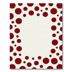 Minimalist Crimson Polka Dot Border Rug