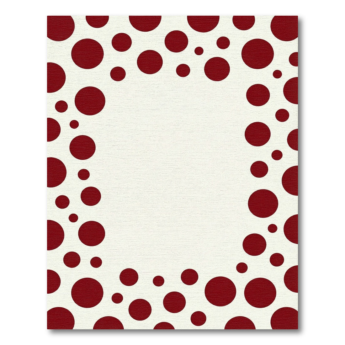 Minimalist Crimson Polka Dot Border Rug