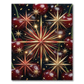 Festive Red Gold Star Cherries Rug