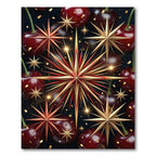 Festive Red Gold Star Cherries Rug