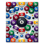 Vibrant Billiard Ball Scattered Spheres Rug