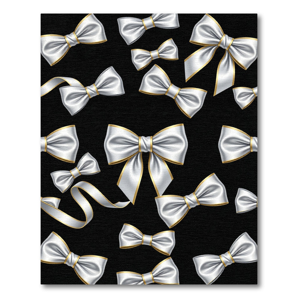 Elegant White Bows on Black Rug