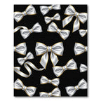 Elegant White Bows on Black Rug