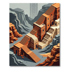Terracotta Geometric Pueblo Arch Rug