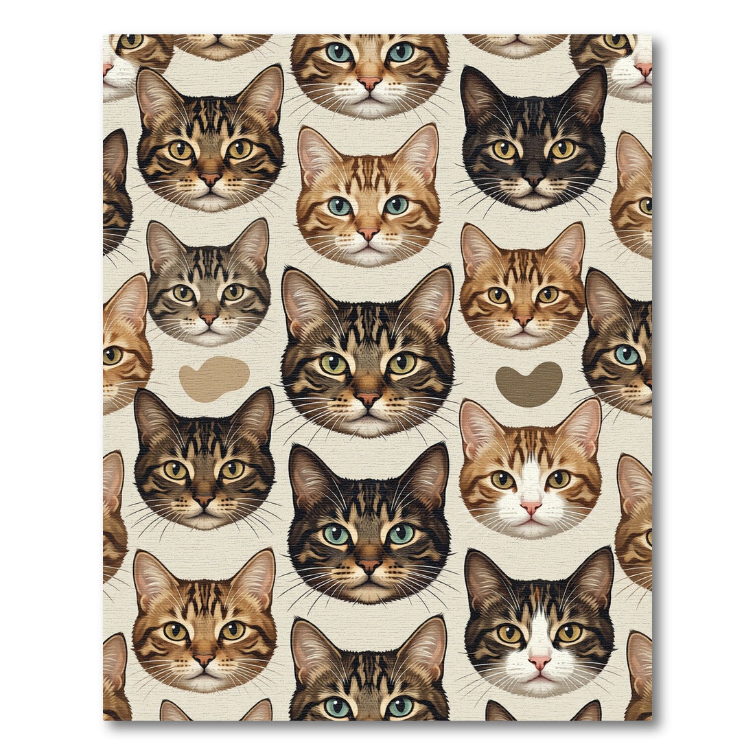 Whimsical Brown Tabby Cat Portrait Rug