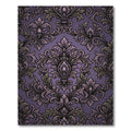 Dark Purple Damask Victorian Scroll Rug