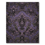 Dark Purple Damask Victorian Scroll Rug