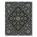 Classic Charcoal Ivory Floral Medallion Rug