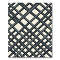 Modern Dark Gray Intersecting Grid Rug