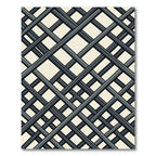 Modern Dark Gray Intersecting Grid Rug