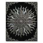 Ornate Silver Sunburst Filigree Rug