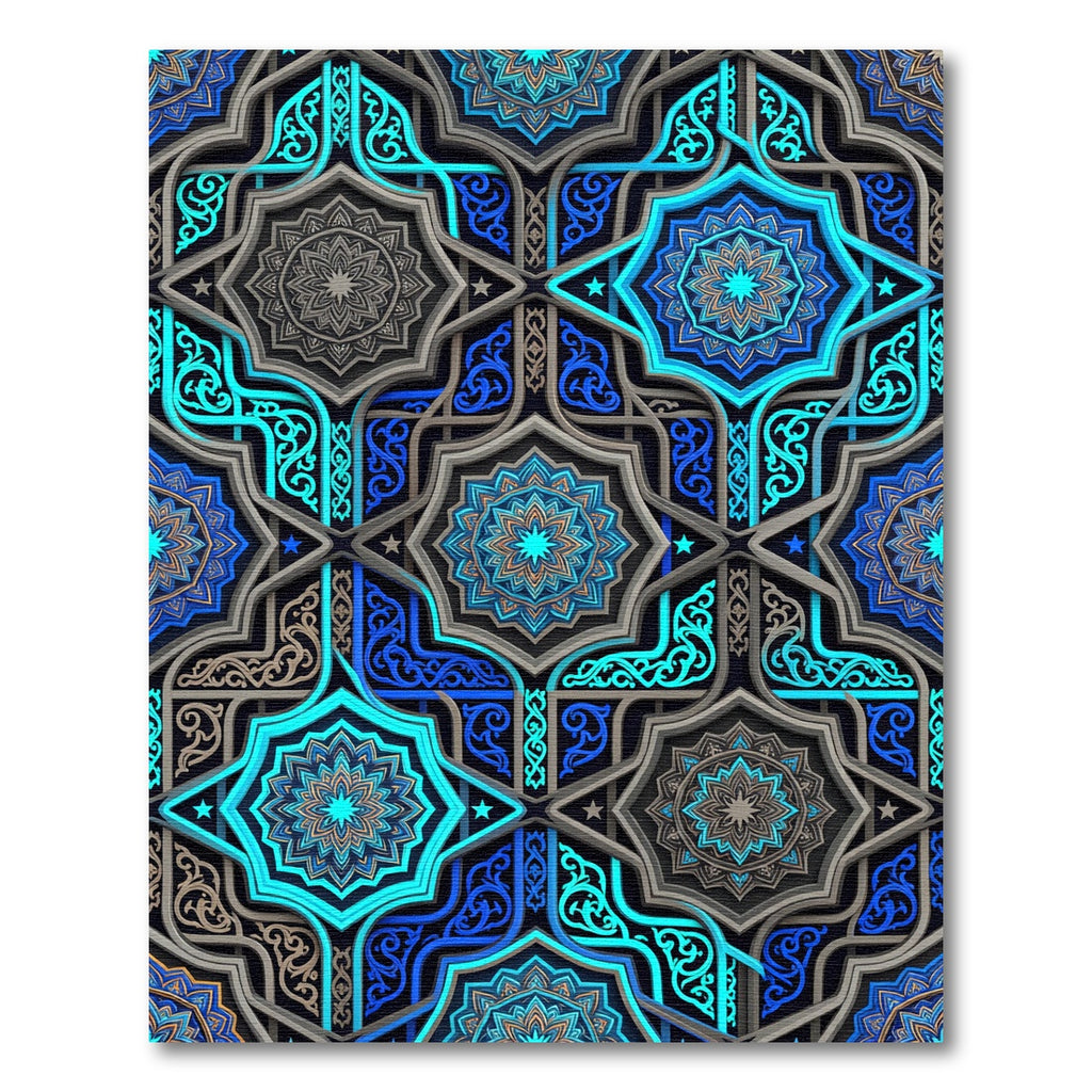 Intricate Blue Star Medallion Rug