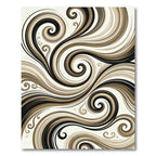 Bold Earth Tone Swirl Composition Rug